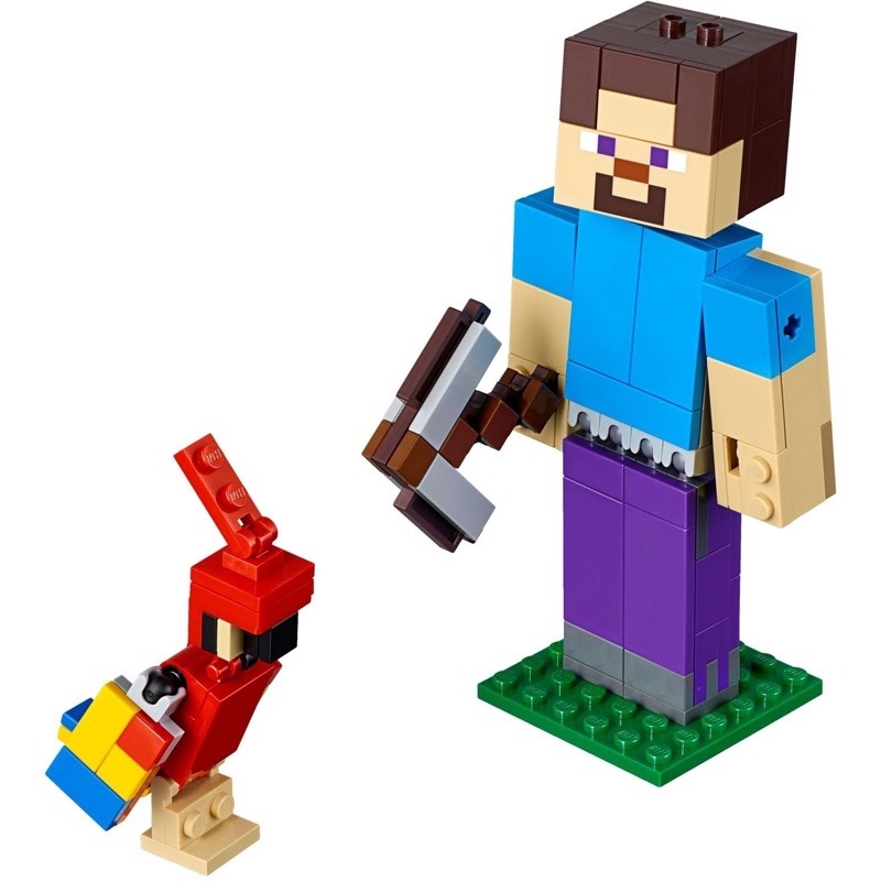 LEGO Minecraft 21148 Minecraft Steve BigFig with Parrot