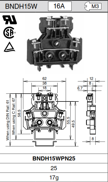 Terminal Block BNDH15W