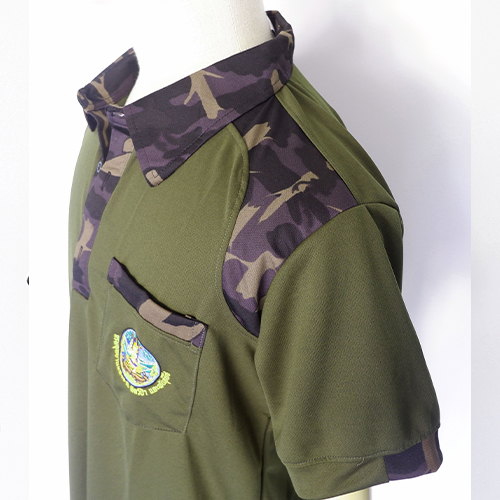 โปโลสีเขียวขี้ม้า เสริมลายพรางดำ/อุทยาน (ผ้ากีฬา)-