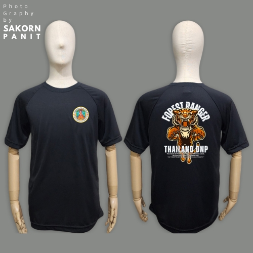 เสื้อยืดดำTiger-R-02 (พิมพ์สีหน้า-หลัง)