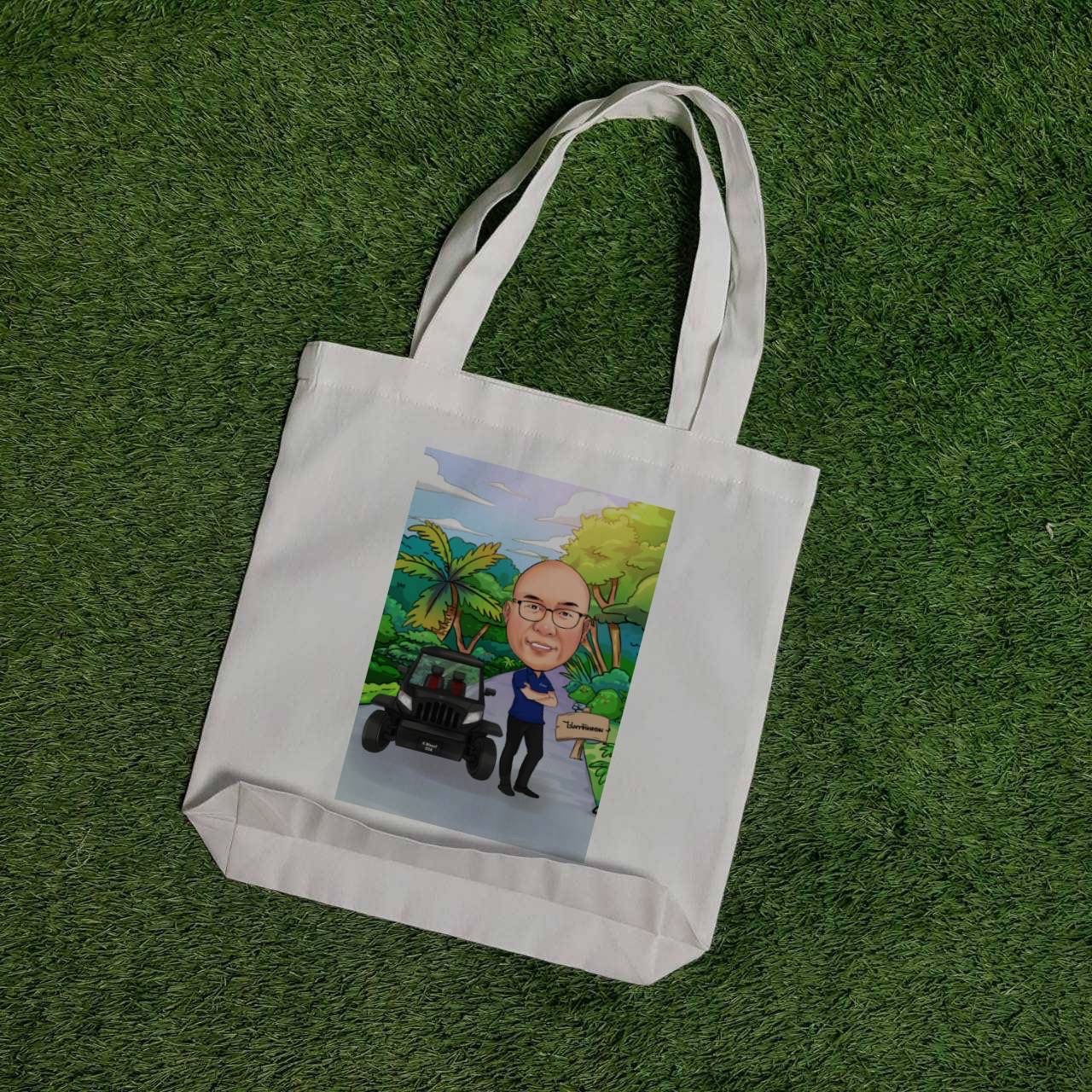 สกรีนกระเป๋าผ้า สกรีนถุงผ้า แบบเต็มใบ