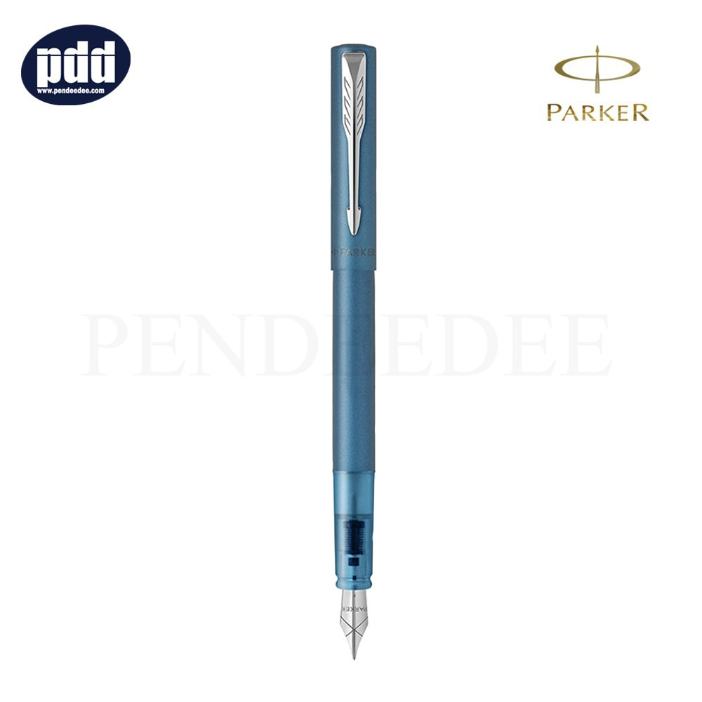 PARKER Vector XL Teal Fountain Pen ปากกาหมึกซึม ป๊ากเกอร์ เว็กเตอร์ เอ็กซ์แอล ทีล คลิปเงิน