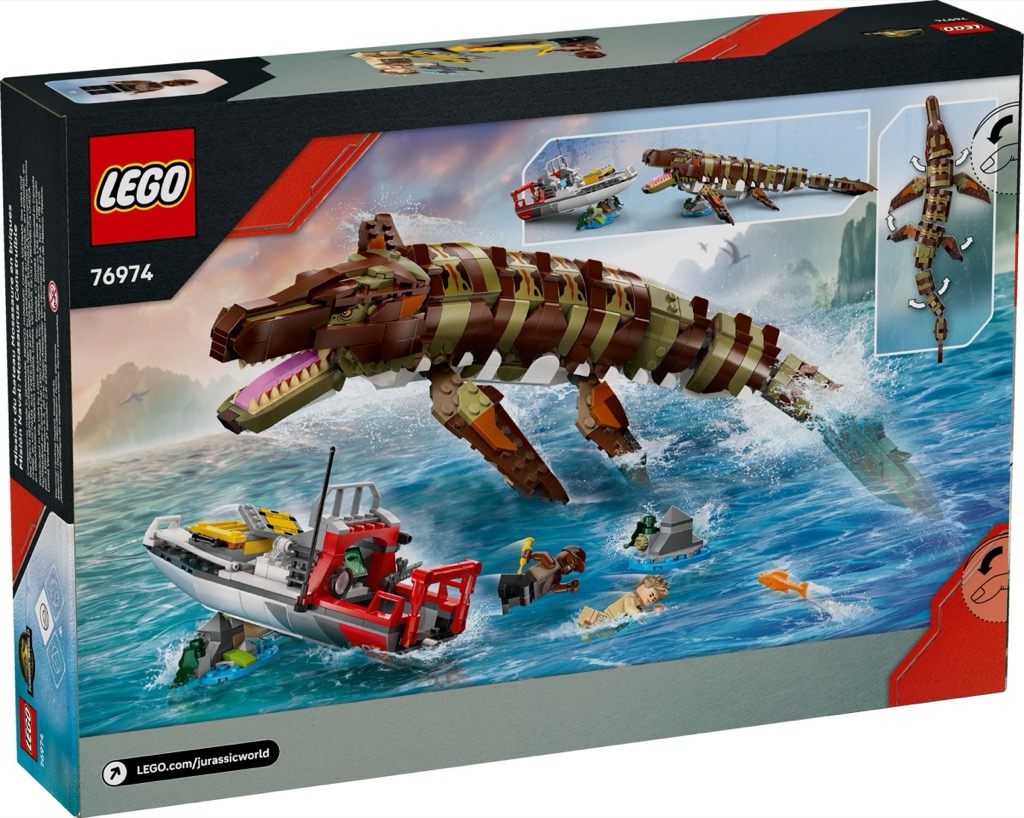 เลโก้ LEGO Jurassic World 76974 Brick-Built Mosasaurus Boat Mission