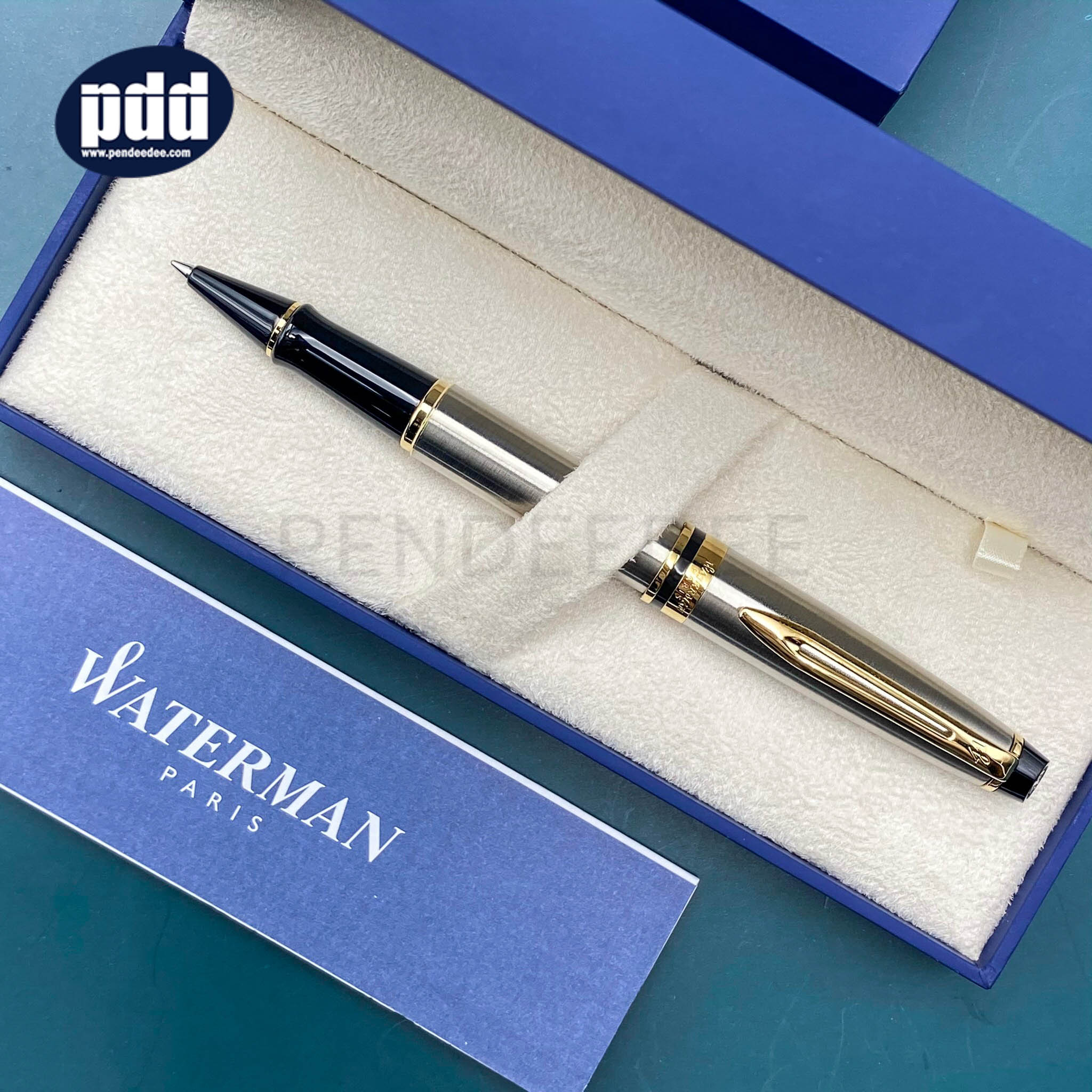 WATERMAN ปากกาโรลเลอร์บอล วอเตอร์แมน เอ็กซ์เพิร์ท WATERMAN Expert Stainless steel Gold Trim Rollerball Pen