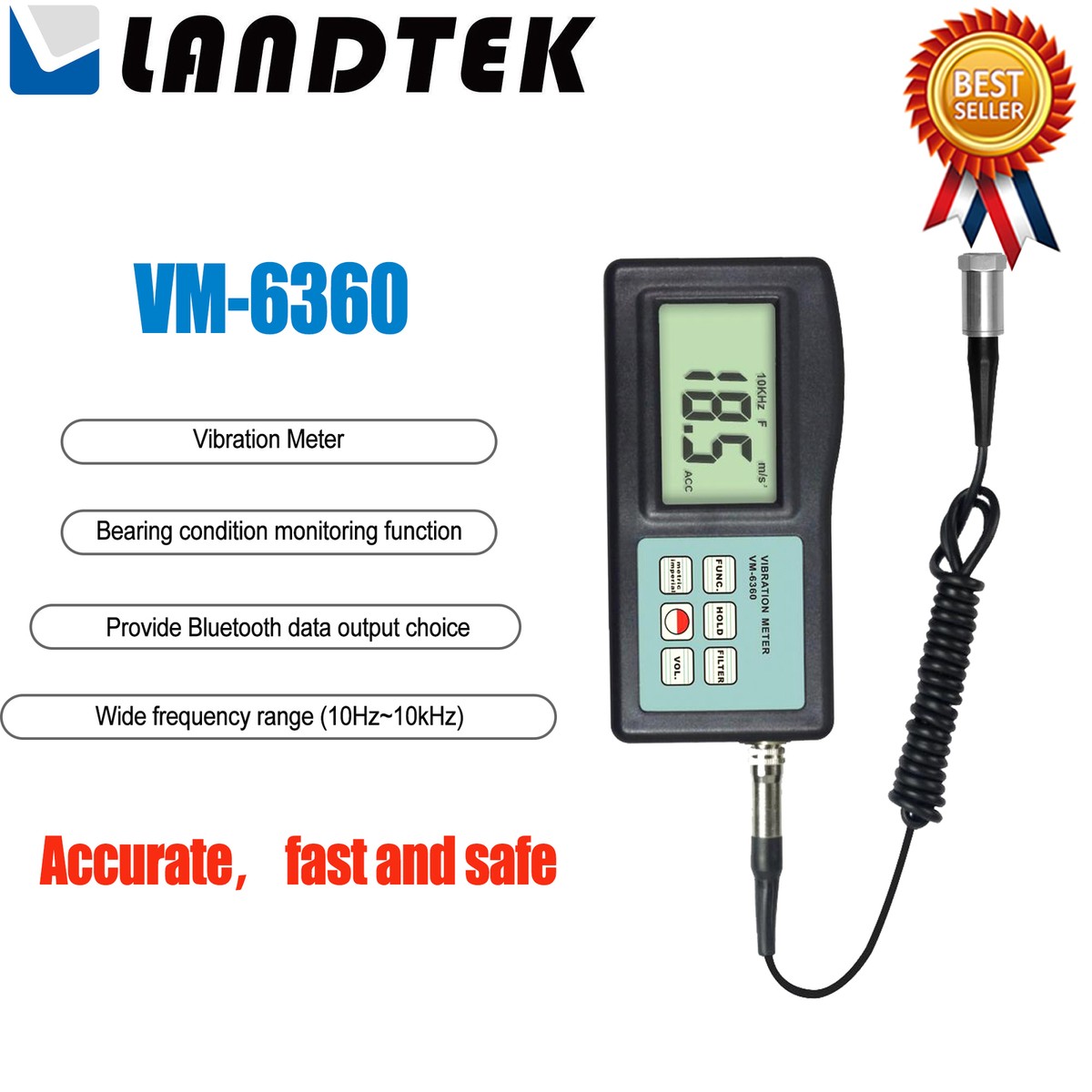 LANDTEK VM-6360 Digital Vibration Meter