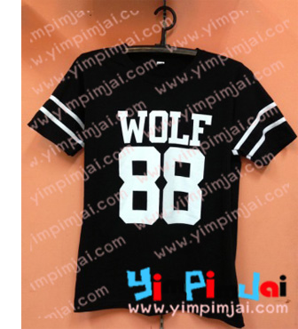 เสื้อยืดแถบแขน wolf88
