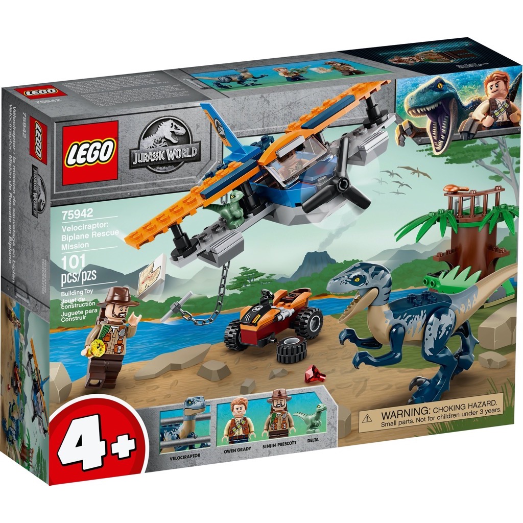 เลโก้ LEGO Jurassic World 75942 Velociraptor: Biplane Rescue Mission