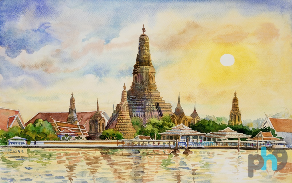 วอลเปเปอร์ภาพพิมพ์ ภาพวิววัดอรุณ ARN_0014