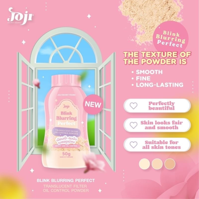 JOJI Secret Young Blink Blurring Perfect Translucent Filter Oil Control Powder 50g โจจิ ซีเคร็ท ยัง แป้งฝุ่นโปร่งแสง BB