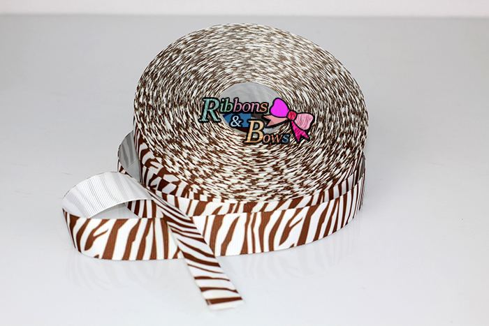 ริบบิ้นผ้าพิมพ์ลาย เสือ กว้าง 22 mm #AN24