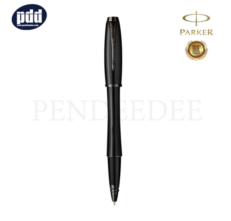 ปากกาสลักชื่อ PARKER ปากกาป๊ากเกอร์ โรลเลอร์บอล เออร์เบิน พรีเมี่ยม เมทัลลิค แบล็ค - PARKER URBAN PREMIUM BLACK PEARL ROLLERBALL PEN METALLIC BLACK