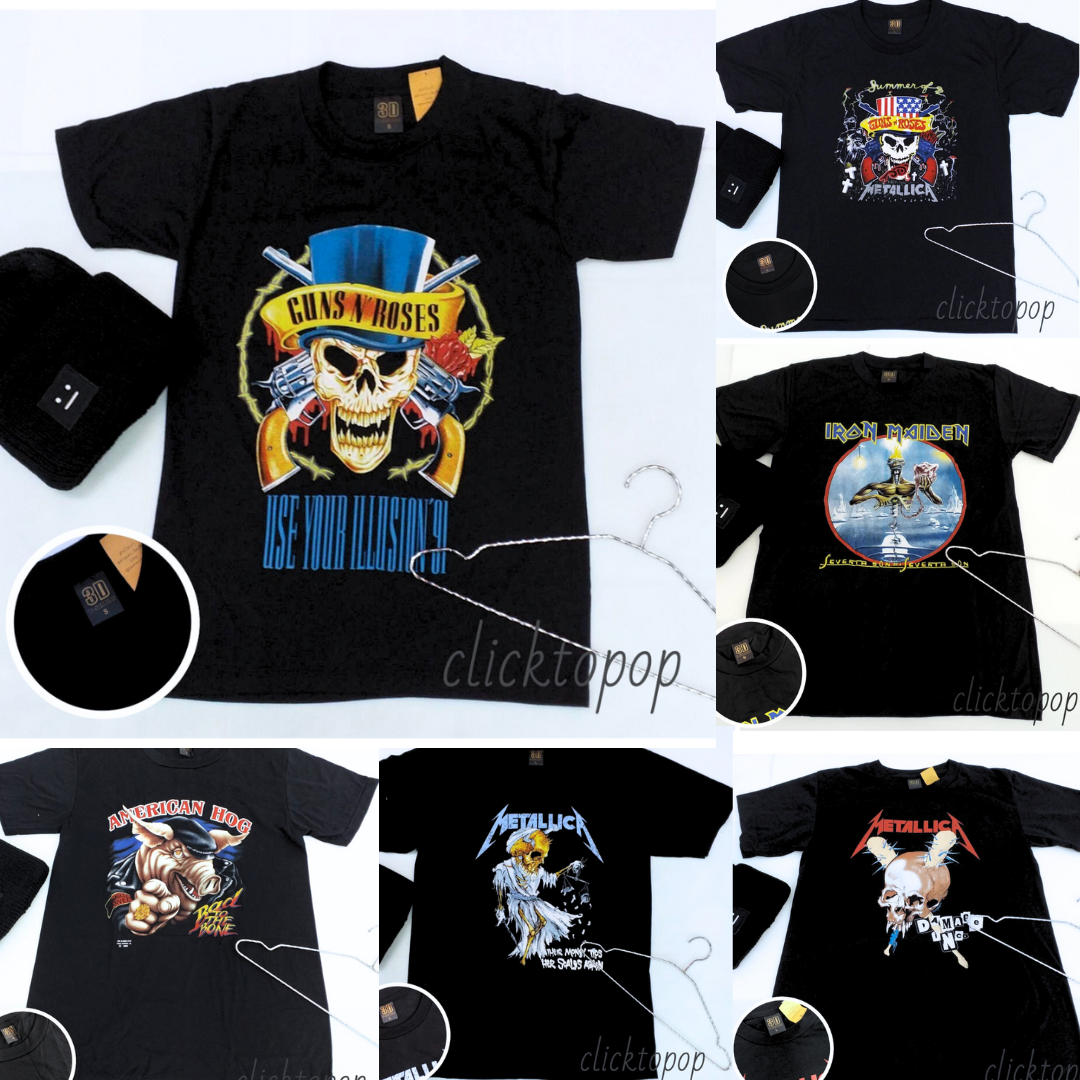 เสื้อยืดวง วินเทจ พิมพ์ลาย Metallica ผ้ายืด สกรีนแน่น ผ้านุ่ม cotton100%