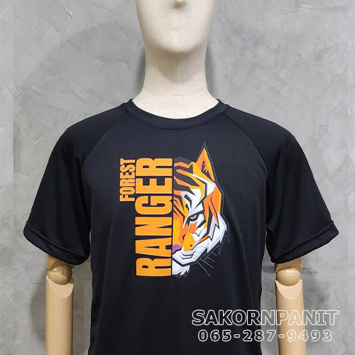 เสื้อยืดดำ Tiger-Ranger /ผ้าAirFlow