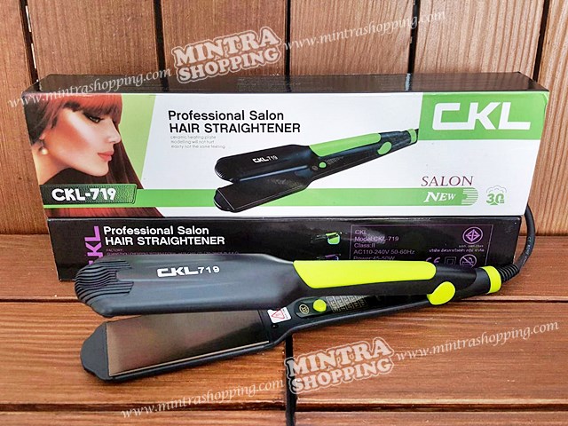 CKL-719 เครื่องหนีบผมไฟฟ้า รุ่นใหม่ แบบหน้ากว้าง ปรับความร้อนได้ถึง 5 ระดับ