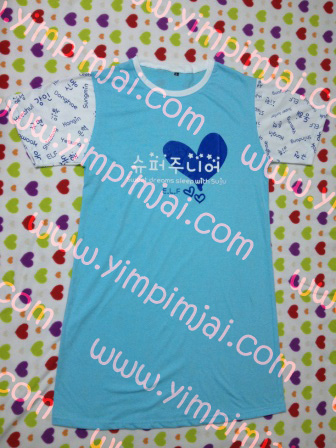 เสื้อยืดชุดนอนกระโปรงตัวยาว