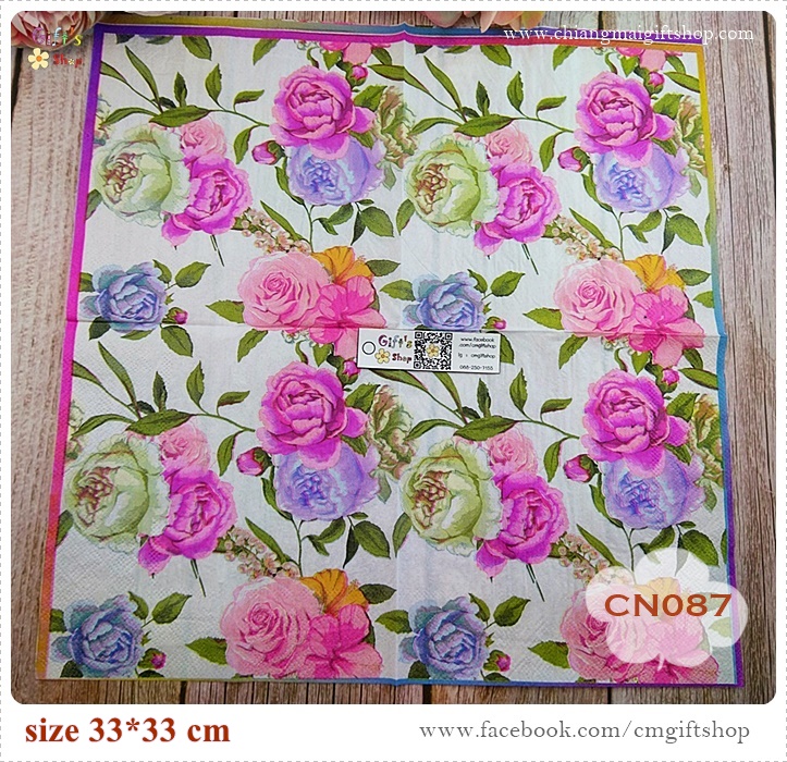 กระดาษแนปกิ้น, ลายดอกไม้สีชมพู, ลายดอกกุหลาบสีชมพู, ลายดอกไม้ใหญ่ๆ, ลายดอกไม้หลายสี, ลายดอกไม้สีหวาน, ลายดอกไม้สีม่วง, พื้นหลังสีขาว, ลายช่อดอกไม้,