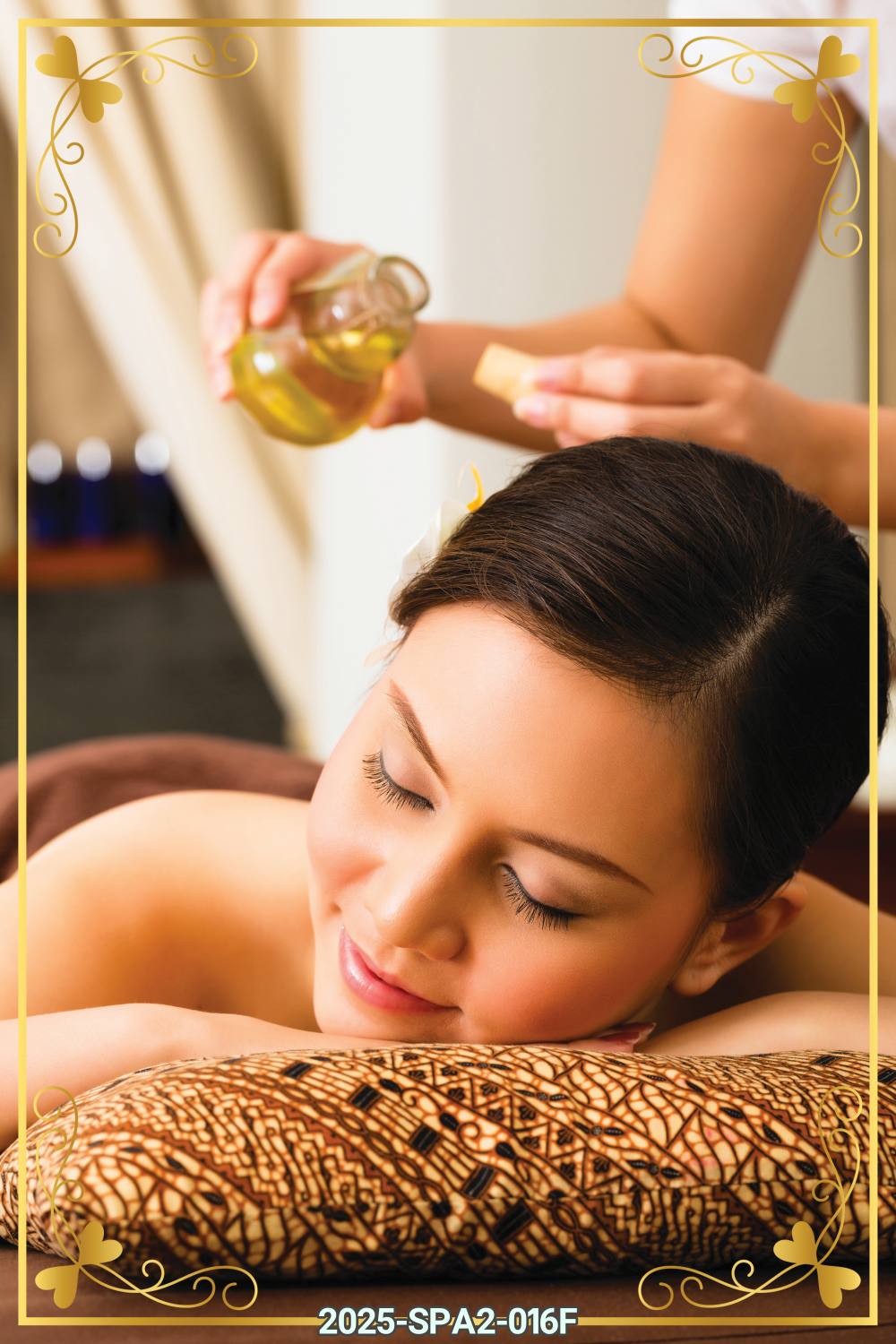 สติ๊กเกอร์ภาพคนนวด พร้อมลายกรอบในตัว (ภาพแนวตั้ง) ST-2025-SPA2F(80x120cm)