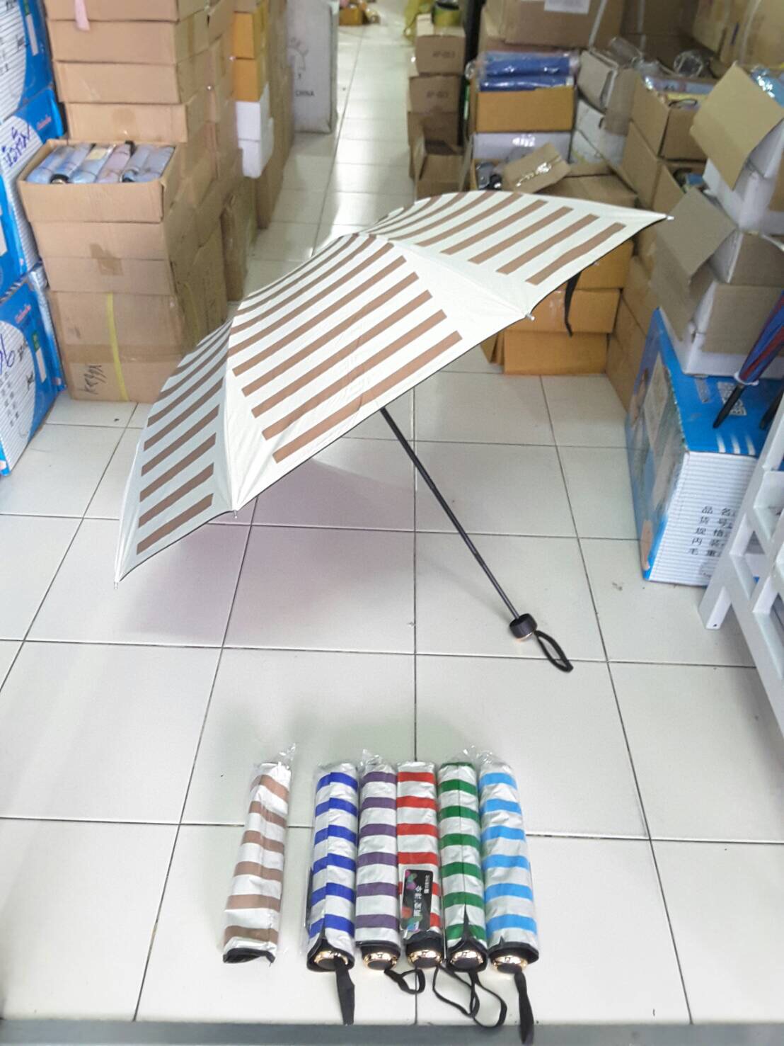 ร่มพับ3ตอนยูวีดำ21นิ้รหัส610