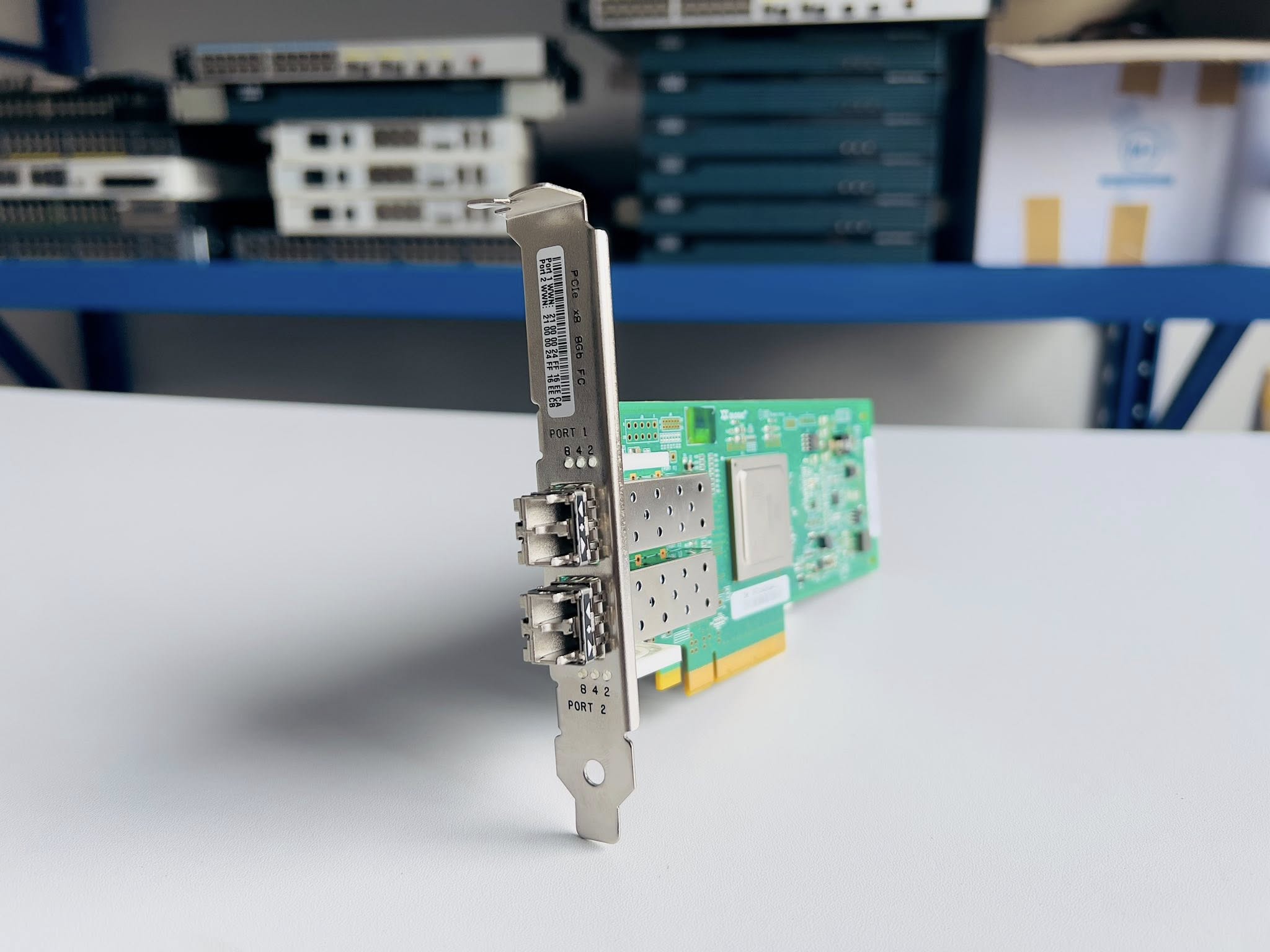 การ์ด Fiber Qlogic qle2562 8gb 2port พร้อมหัว sfp 8g ประกัน 3 เดือน แบบขายาวมือสองพร้อมใช้งาน