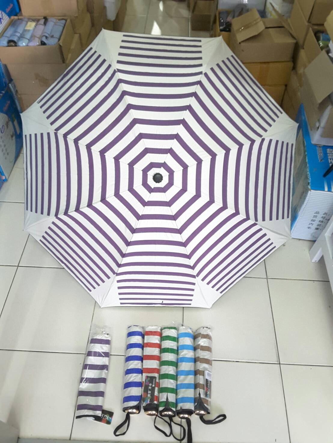 ร่มพับ3ตอนยูวีดำ21นิ้รหัส610