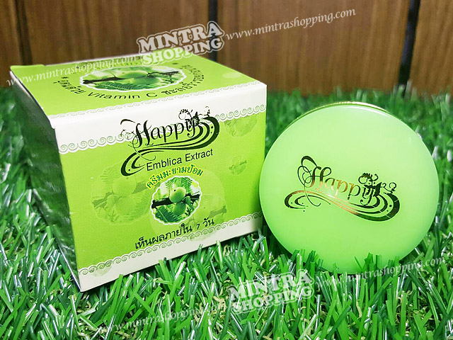 ครีมมะขามป้อม Happy กล่องเขียว Embica Extract Cream อุดมด้วยวิตามินซี ช่วยบำรุงผิวหน้าขาวกระจ่างใส