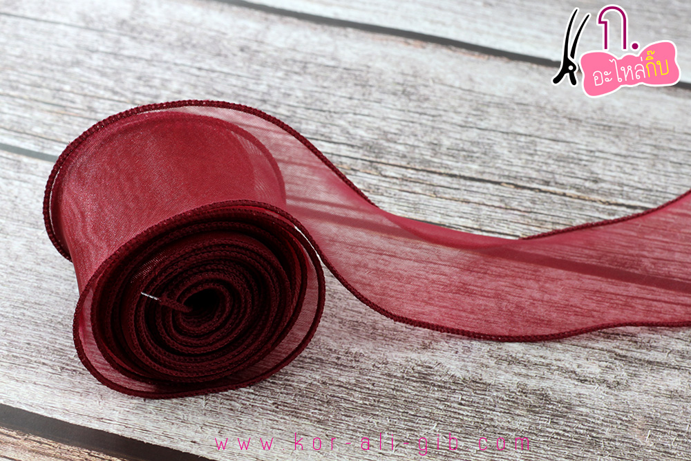 ริบบิ้นผ้าเย็บขอบ ผ้า ไหมแก้ว ขนาด 10ซม. (ขายเป็นหลา)