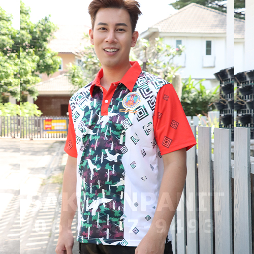 โปโลลายพราง ปกแดง(ผ้ากีฬา รุ่นใหม่)*