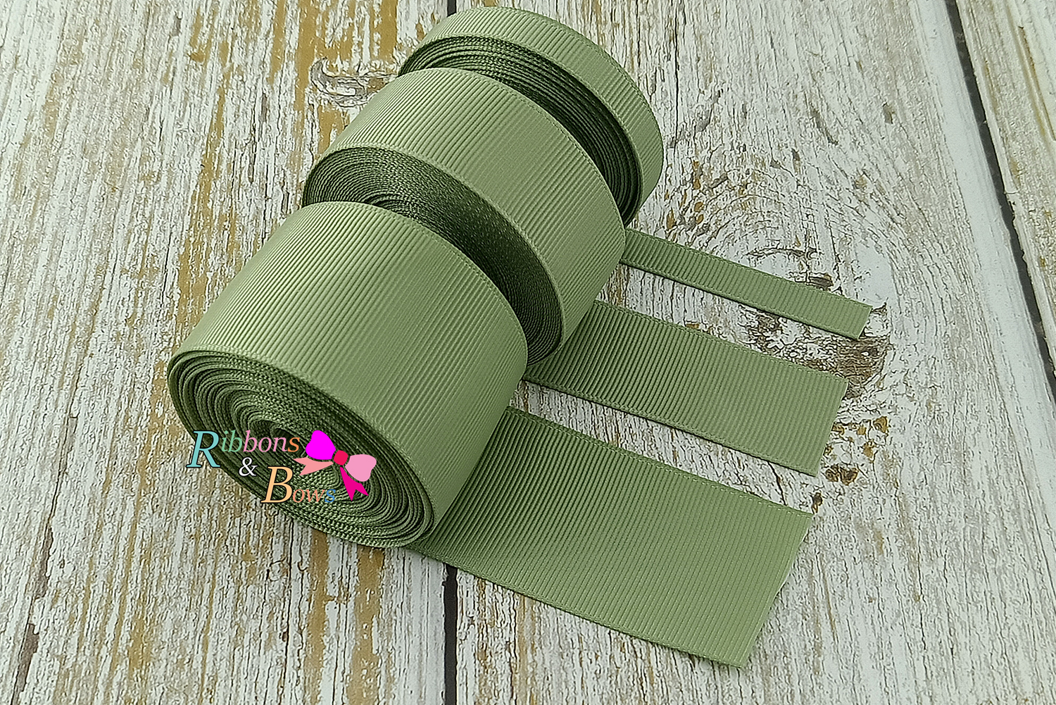 ริบบิ้นผ้าลูกฟูก สีเขียว (567 spring moss) #PC24