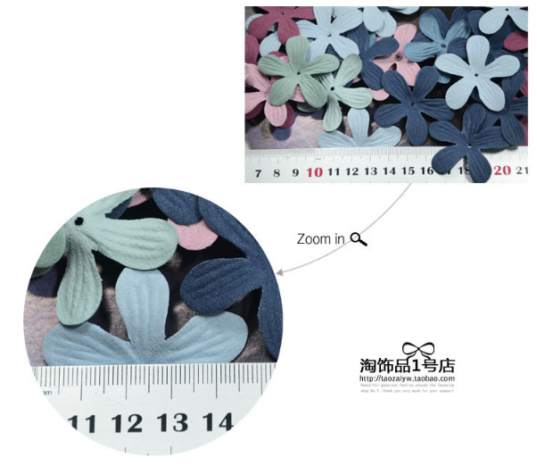 กลีบดอกไม้ผ้า ขนาด 4.5 ซม. มี 5 สีให้เลือก#CR038