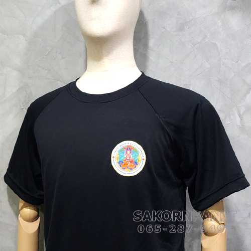 เสื้อยืดดำ ตรากรมอุทยาน (ไหล่สโลป)/ผ้าAirFlow