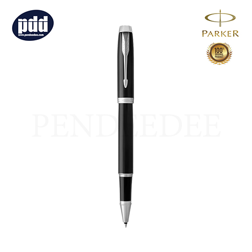 PARKER IM Black CT Rollerball Pen ปากกาโรลเลอร์บอล ป๊ากเกอร์ ไอเอ็ม ดำเงา คลิปเงิน