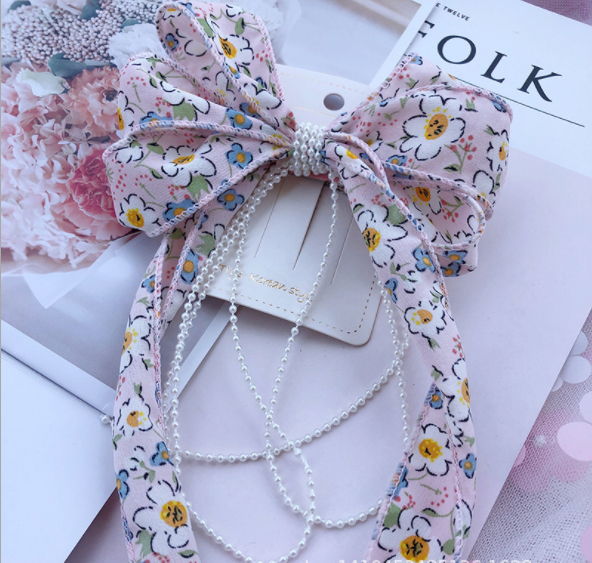 ริบบิ้นผ้าฝ้ายเย็บขอบ ลายดอก ขนาด 3 ซม. (ขายเป็นหลา) #FA14
