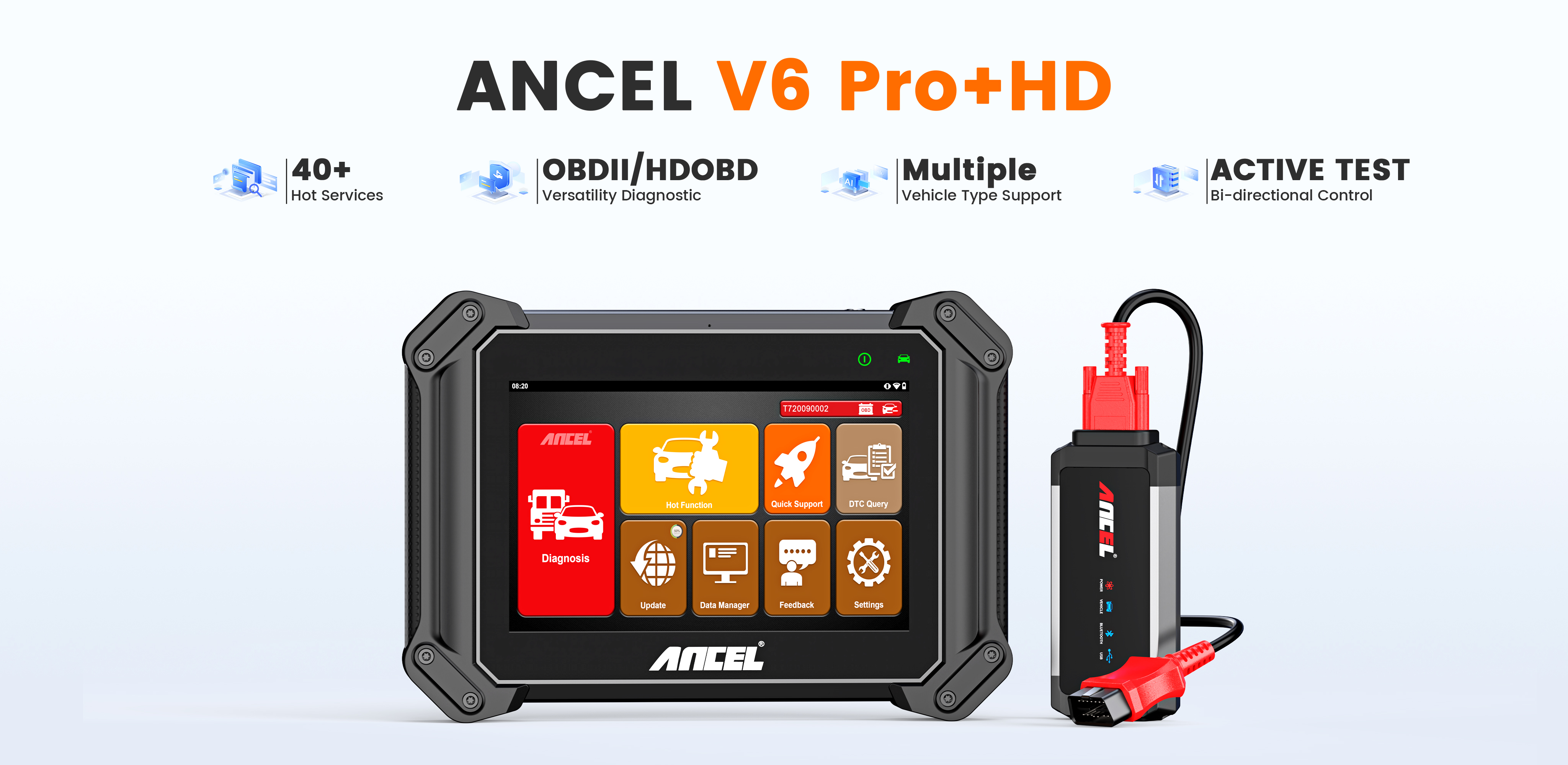 ANCEL V6 Pro+HD Professional Scan Tool for Car and Truck Diagnostic