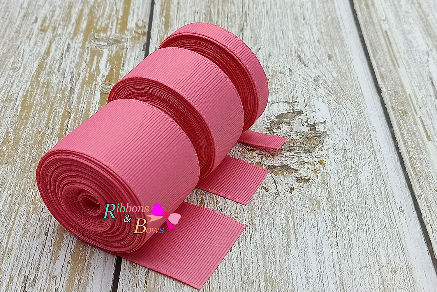 ริบบิ้นผ้าลูกฟูก สีชมพู (156 Hot Pink) #PC9