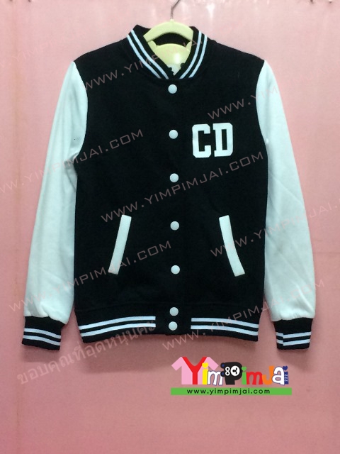 เสื้อกันหนาว เบสบอล สีดำ แขนยาวขาว ลายตามสั่ง เสื้อห้อง เสื้อรุ่น CD GUNTEE 05