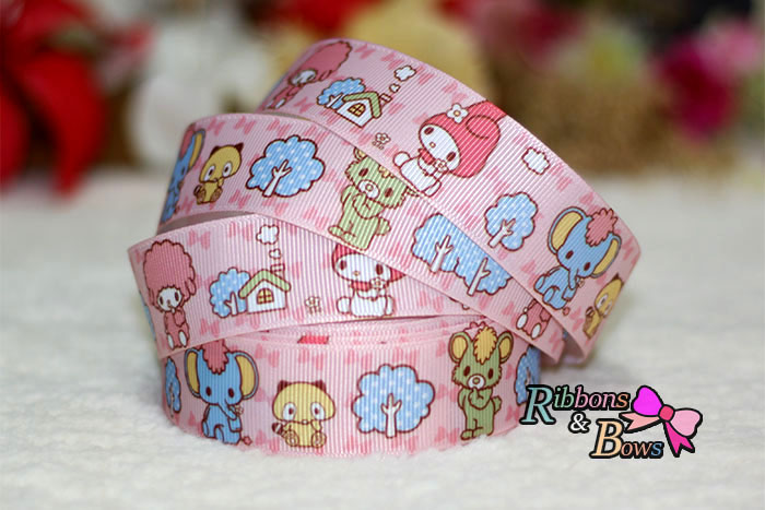 ริบบิ้นผ้าพิมพ์ลาย My Melody กว้าง 25mm #CT2