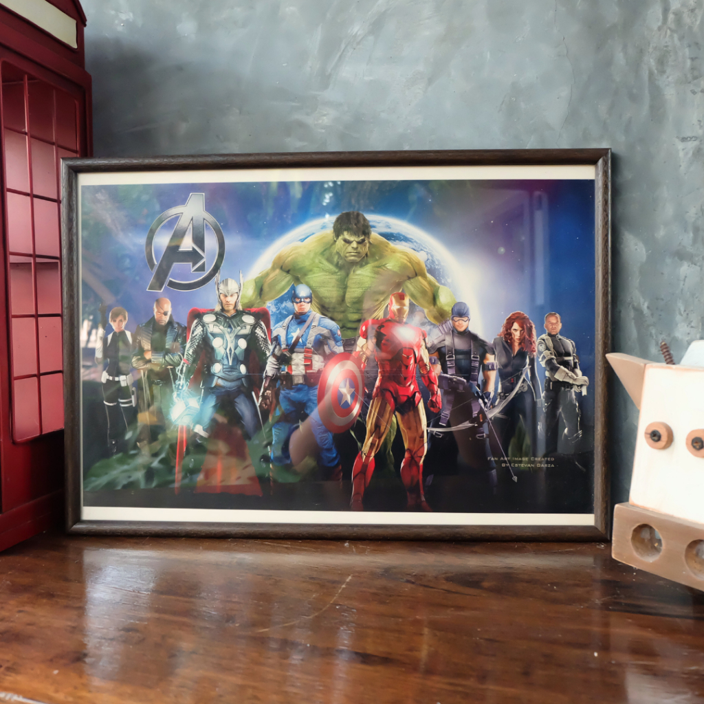 รูปโปสเตอร์พร้อมกรอบรูป วินเทจ สมัยเก่า ตกเเต่งผนังเท่ๆ ขนาด 13 x 19 นิ้ว