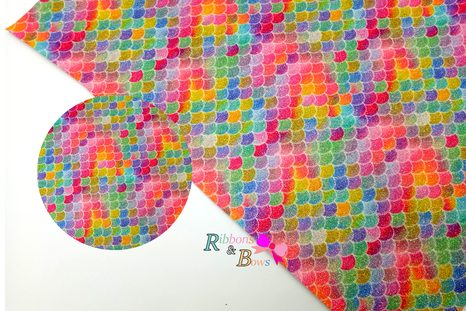 แผ่นกลิตเตอร์ทำโบว์ ลายคลื่น ขนาด A4