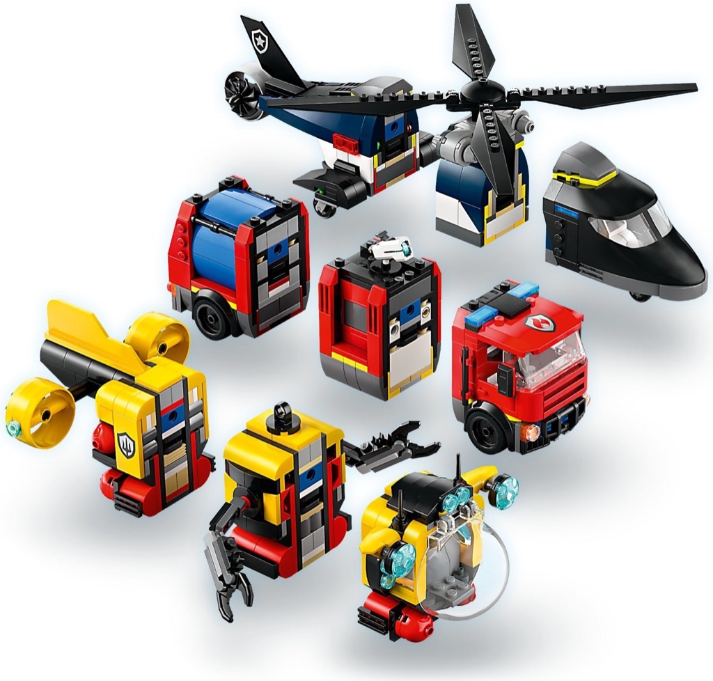 เลโก้ LEGO City 60462 Helicopter, Fire Truck & Submarine Remix