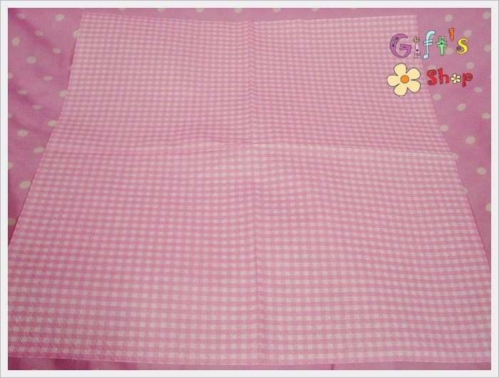 กระดาษแนปกิ้น ลายตารางสก็อต สีชมพู