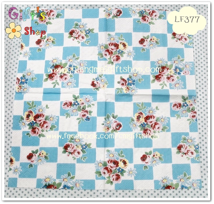 กระดาษแนปกิ้นยุโรป, ลายดอกกุหลาบสีแดง, ดอกไม้สีฟ้า, พื้นหลังลายตารางขาวฟ้า, ลายตารางฟ้าขาว, ลายของ Cath Kidston, ลายดอกกุหลาบ, ลายดอกไม้พื้นหลังสีขาวหรือสีอ่อน