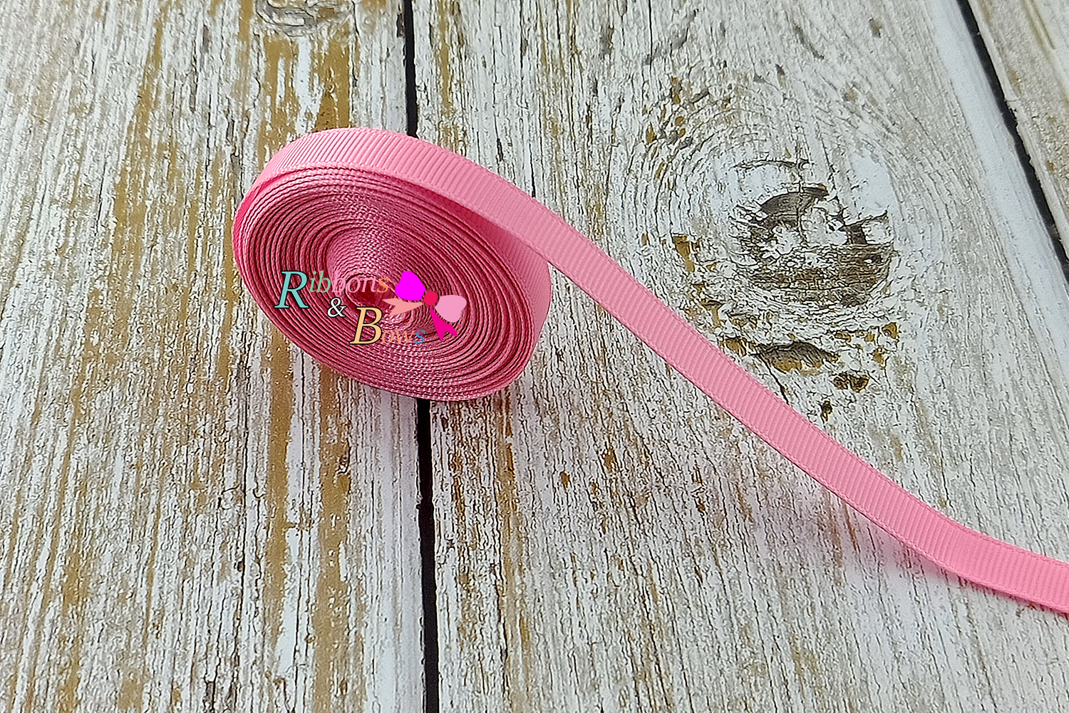 ริบบิ้นผ้าลูกฟูก สีชมพู ( 155 geranium pink ) PC8
