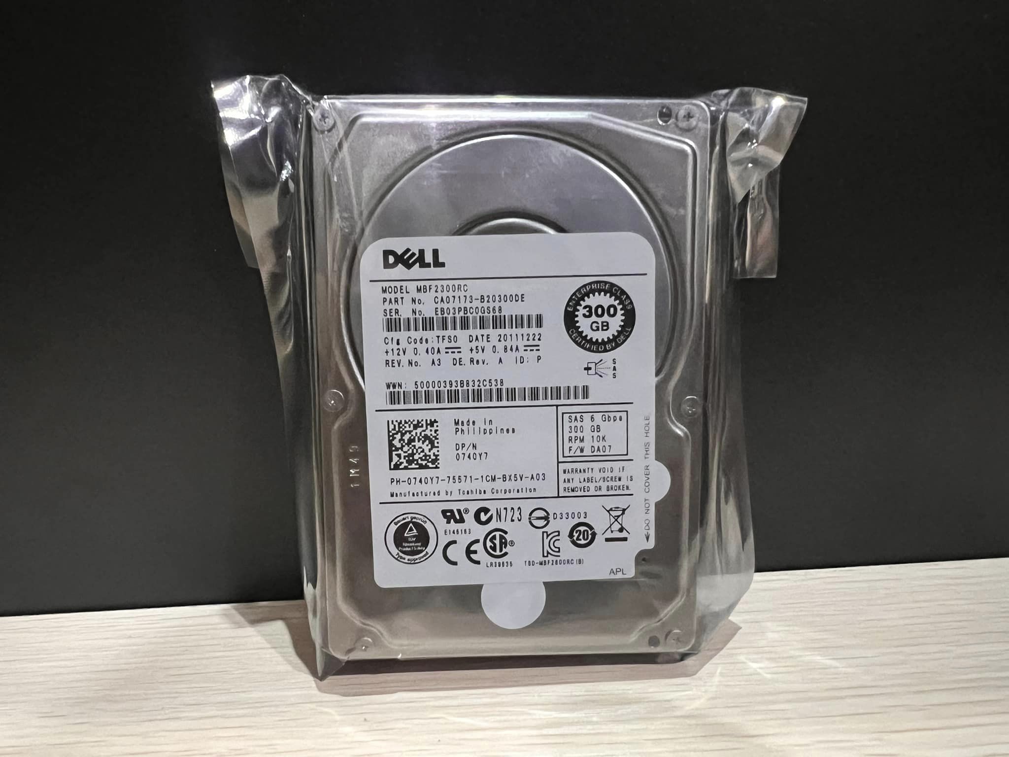 hdd sas 300gb 10k 2.5 ฮาร์ดดิสเซิฟเวอร์มือสองพร้อมใช้งาน