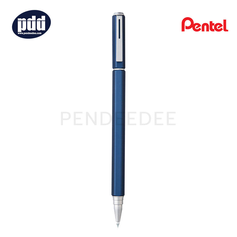 PENTEL ปากกาหมึกเจล เพนเทล เอ็นเนอร์เจล เฮ็กซาก้อน ด้ามโลหะ PENTEL EnerGel Hexagon Metal 0.7 mm. Blue Gel Pen
