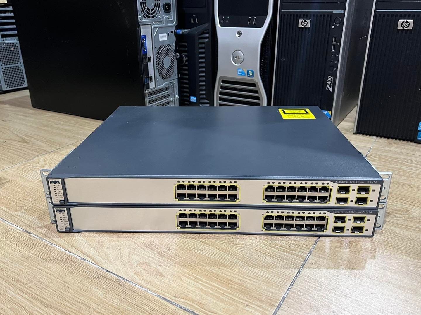 Cisco 3750G 24PoE Gigabit switch มือสองพร้อมใช้งาน