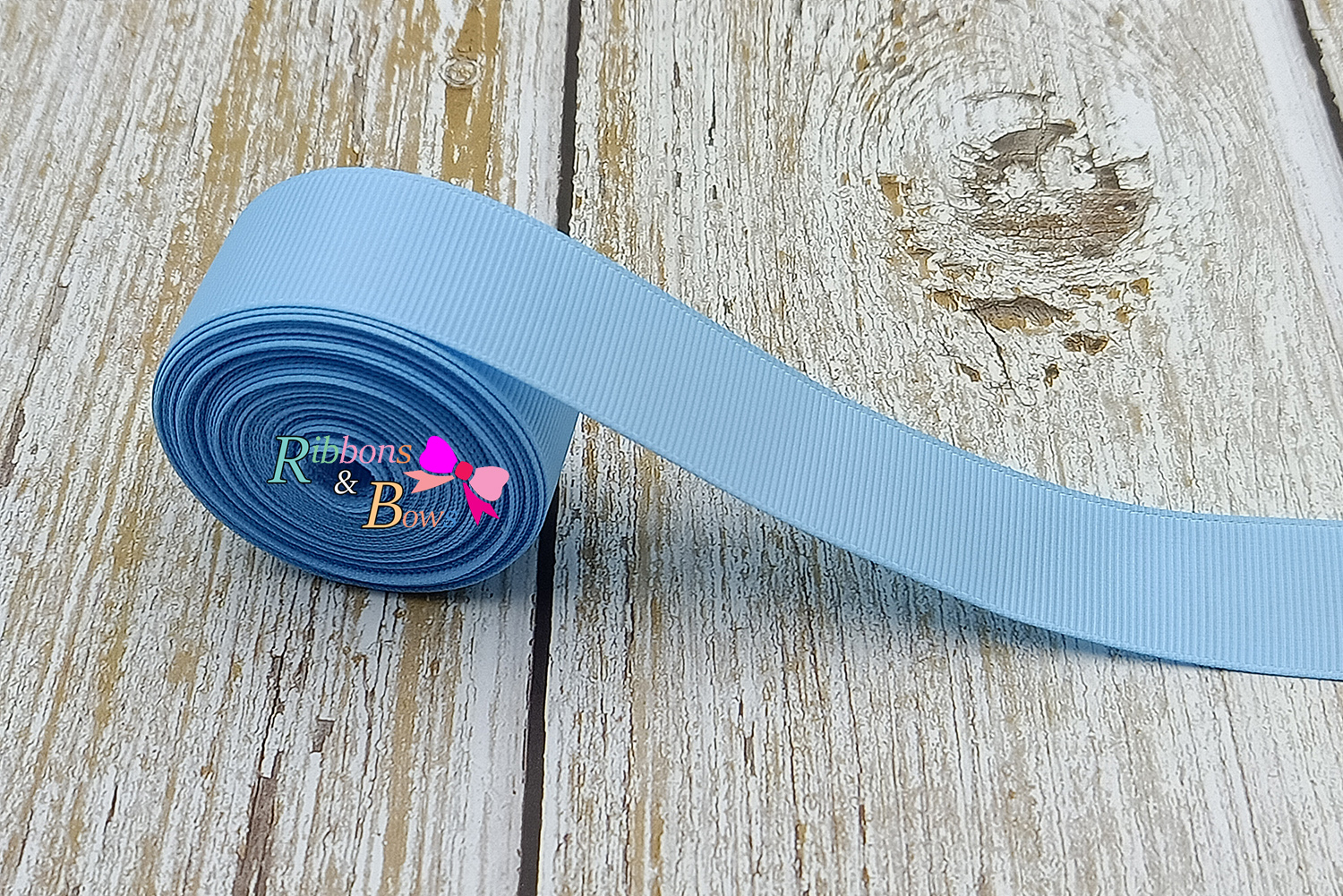 ริบบิ้นผ้าลูกฟูก สีฟ้า ( 308 Blue topaz ) # PC13