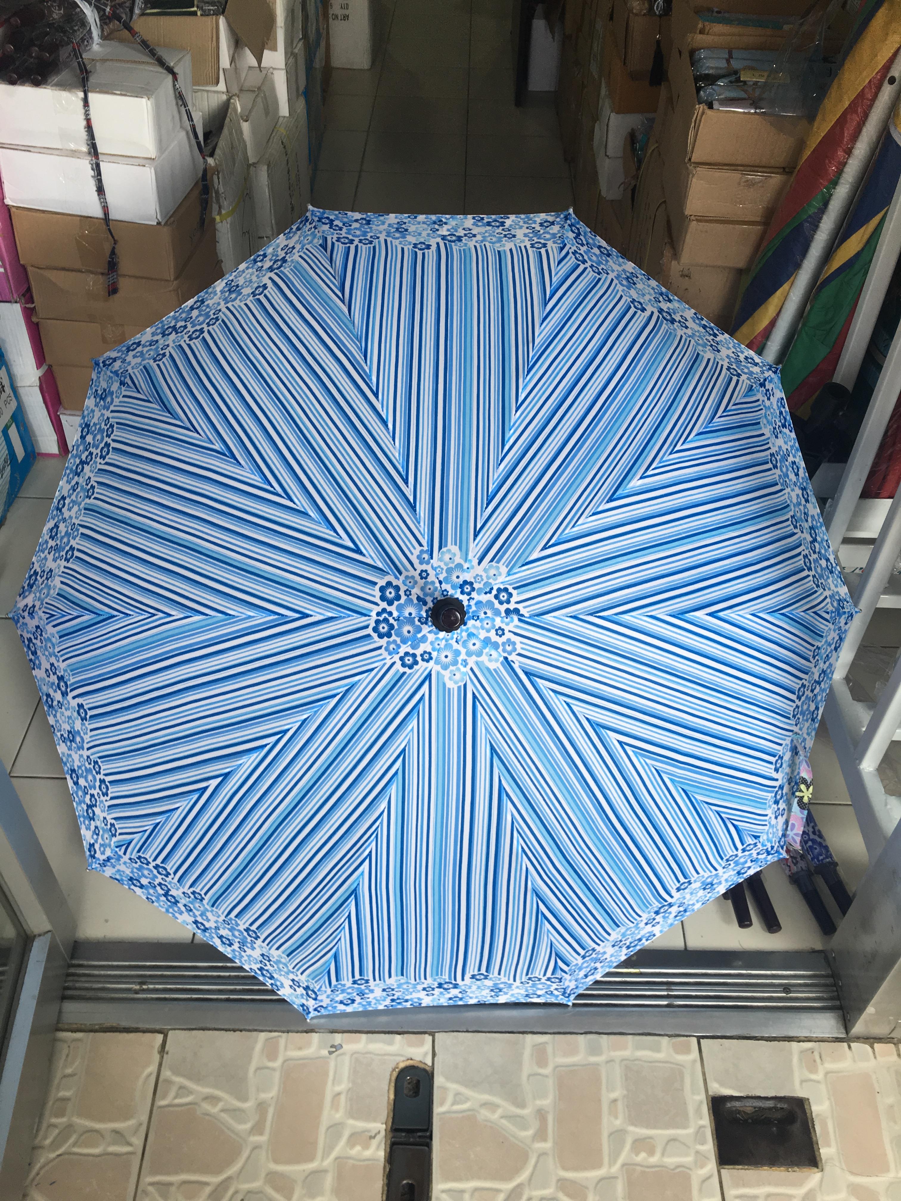 ร่มตอนเดียว22 8ก้านรหัสลายดอกไม้