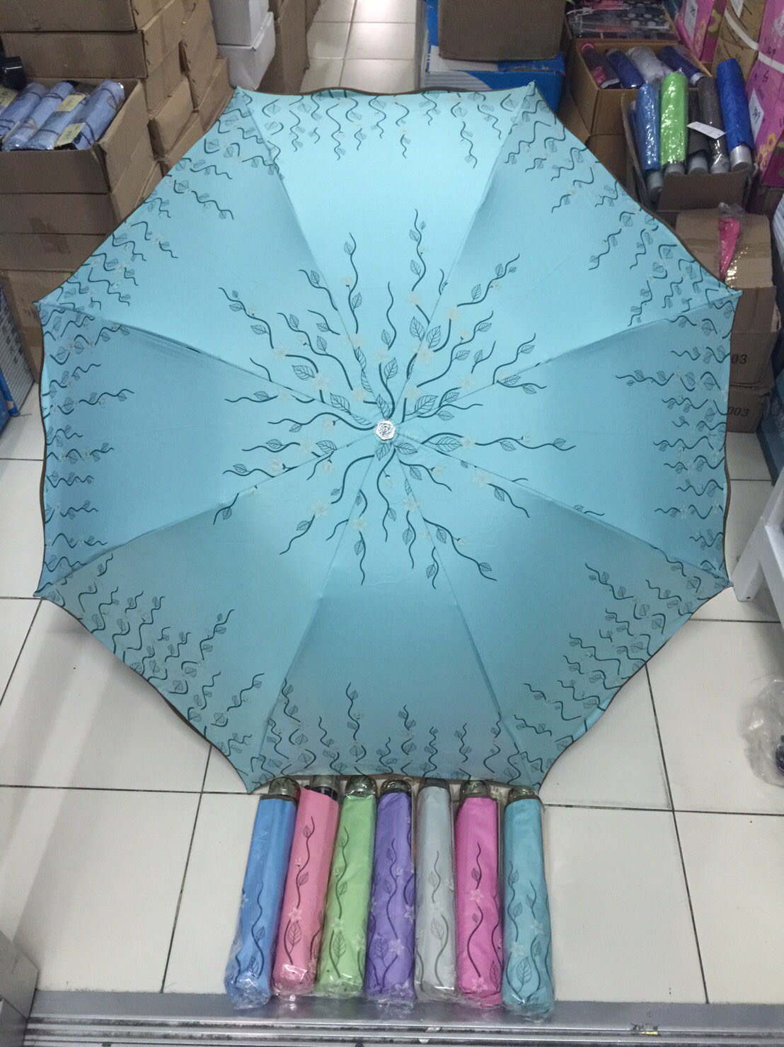 ร่มโค้งแฟชั่นยูวีดำ รหัส 9201