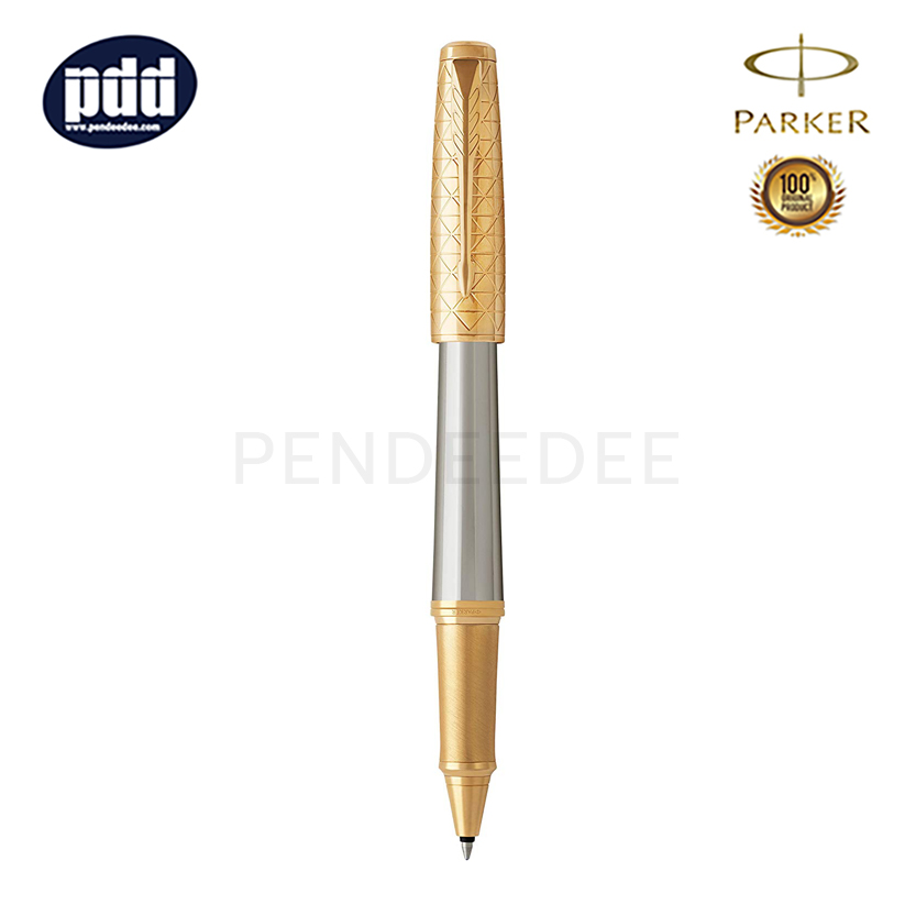 ปากกาสลักชื่อ PARKER ปากกาโรลเลอร์บอล ป๊ากเกอร์ เออร์เบิน พรีเมี่ยม สีเงิน คลิปทอง PARKER Urban Premium Silver GT Rollerball Pen