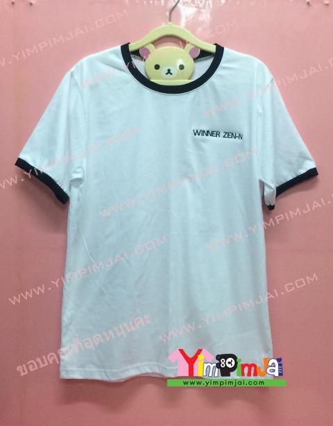 เสื้อยืด สีดำ สีแดงและสีขาว แขนสั้น สกรีนตามสั่ง WINNER ZEN-N